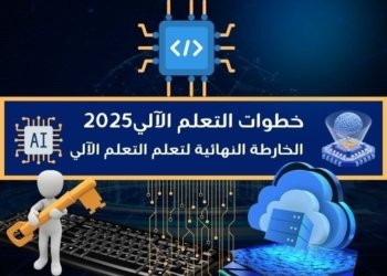 صورة لأيقونات الذكاء الإصطناعي تعبر عن خطوات التعلم الآلي